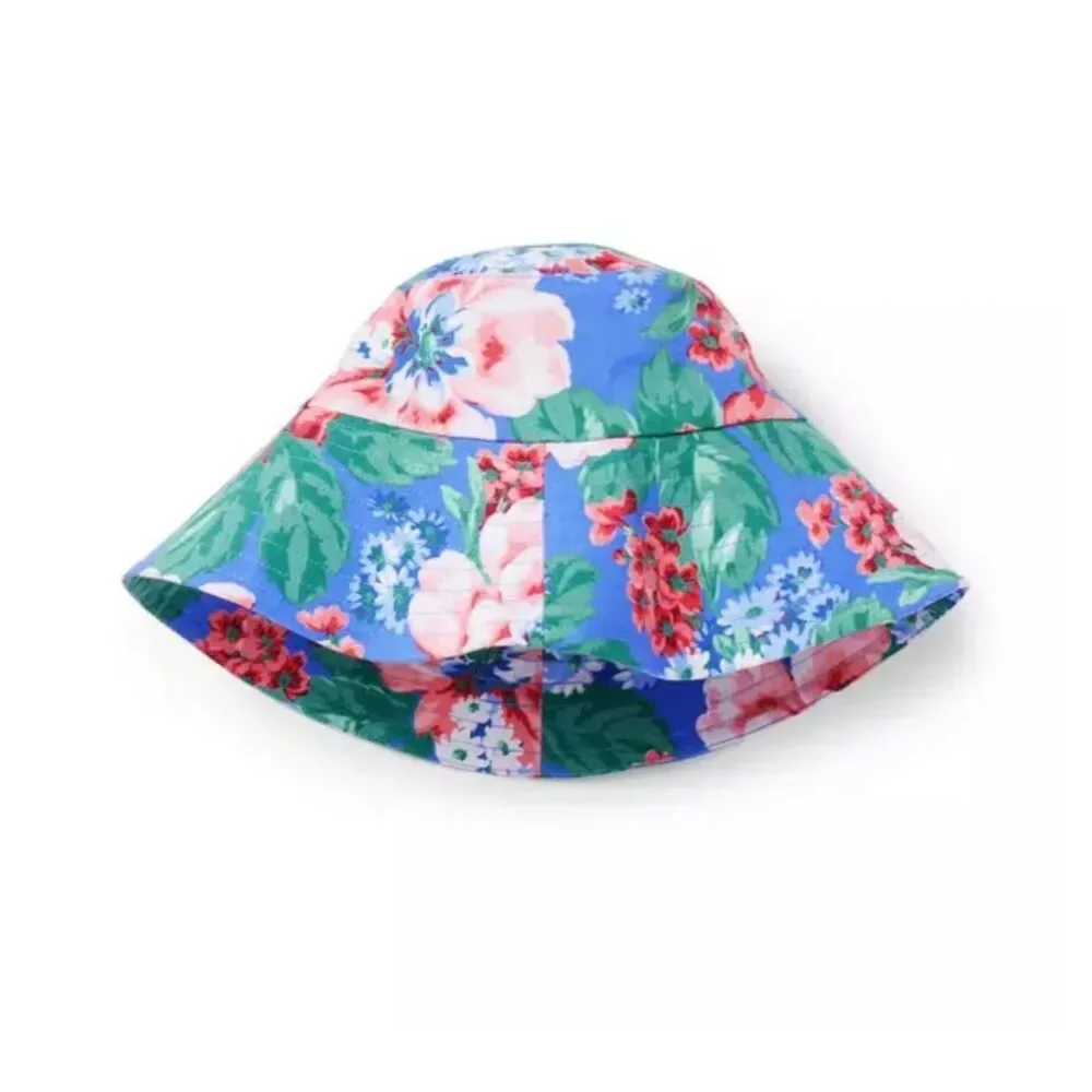 Janie and Jack Baby Floral Sun Hat in Midday Blue Floral Size 6-12 Months